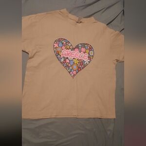 Kids Tan Heart Graphic T-Shirt GREECE